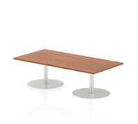 Italia 1600 x 800mm Poseur Rectangular Table Walnut Top 475mm High Leg