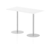 Italia 1600 x 800mm Poseur Rectangular Table White Top 1145mm High Leg