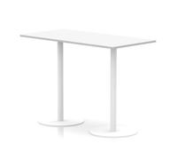 Italia 1600 x 800mm Poseur Rectangular Table White Top 1145mm High White Leg
