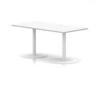 Italia 1600 x 800mm Poseur Rectangular Table White Top 720mm High White Leg