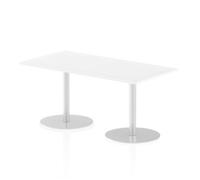 Italia 1600 x 800mm Poseur Rectangular Table White Top 725mm High Leg