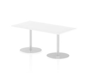Italia 1600 x 800mm Poseur Rectangular Table White Top 725mm High Leg