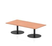 Italia 1600 x 800mm Rectangular Coffee Table Beech Black Leg