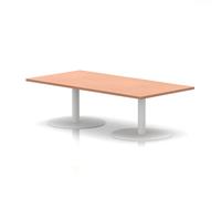 Italia 1600 x 800mm Rectangular Coffee Table Beech Top 475mm High White Leg