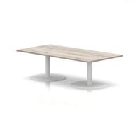 Italia 1600 x 800mm Rectangular Coffee Table Grey Oak Top 475mm High White Leg