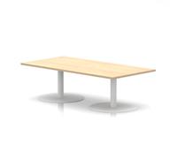 Italia 1600 x 800mm Rectangular Coffee Table Maple Top 475mm High White Leg