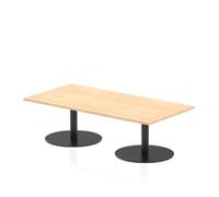 Italia 1600 x 800mm Rectangular Coffee Table Maple Top Black Leg