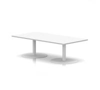 Italia 1600 x 800mm Rectangular Coffee Table White Top 475mm High White Leg