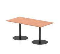 Italia 1600 x 800mm Rectangular Table Beech 720mm High Black Leg