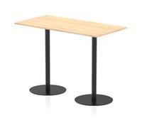 Italia 1600 x 800mm Poseur Rectangular Table Maple Top 1145mm High Black Leg
