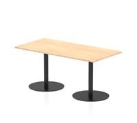 Italia 1600 x 800mm Poseur Rectangular Table Maple Top 720mm High Black Leg