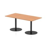 Italia 1600 x 800mm Rectangular Table Oak Top 720mm High Black Leg