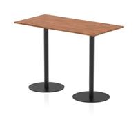 Italia 1600 x 800mm Rectangular Table Walnut Top 1145mm High Black Leg