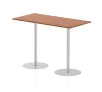 Italia 1600x800mm Poseur Rectangular Table Walnut Top 1145mm High Leg