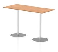 Italia 1800 x 800mm Poseur Rectangular Table Oak Top 1145mm High Leg