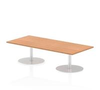 Italia 1800 x 800mm Poseur Rectangular Table Oak Top 475mm High Leg