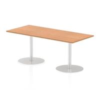 Italia 1800 x 800mm Poseur Rectangular Table Oak Top 725mm High Leg