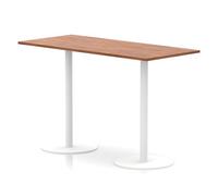 Italia 1800 x 800mm Poseur Rectangular Table Walnut Top 1145mm High White Leg