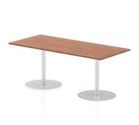 Italia 1800 x 800mm Poseur Rectangular Table Walnut Top 725mm High Leg