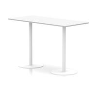Italia 1800 x 800mm Poseur Rectangular Table White Top 1145mm High White Leg