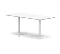 Italia 1800 x 800mm Poseur Rectangular Table White Top 720mm High White Leg