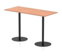 Italia 1800 x 800mm Poseur Table Beech H:1145mm Black Leg