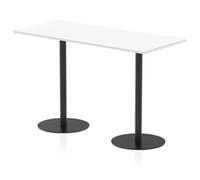 Italia 1800 x 800mm Poseur Table White Top H:1145mm Black Leg