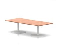 Italia 1800 x 800mm Rectangular Coffee Table Beech Top 475mm High White Leg