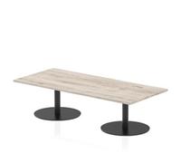 Italia 1800 x 800mm Rectangular Coffee Table Grey Oak Black Leg