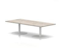 Italia 1800 x 800mm Rectangular Coffee Table Grey Oak Top 475mm High White Leg