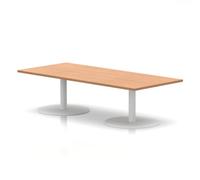 Italia 1800 x 800mm Rectangular Coffee Table Oak Top 475mm High White Leg