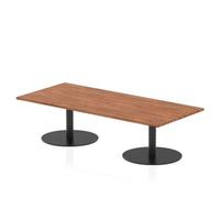 Italia 1800 x 800mm Rectangular Coffee Table Walnut Top Black Leg