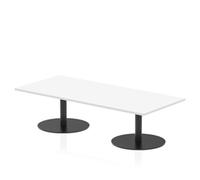 Italia 1800 x 800mm Rectangular Coffee Table White Top Black Leg