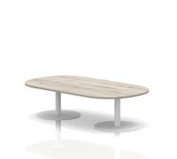 Italia 1800mm Boardroom Coffee Table Grey Oak Top 475mm High White Leg