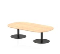 Italia 1800mm Boardroom Coffee Table Maple Top 475mm High Black Leg