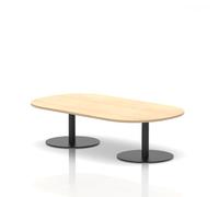Italia 1800mm Boardroom Coffee Table Maple Top 475mm High Black Leg