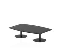 Italia 1800mm High Gloss Coffee Table Black Top 475mm High Black Leg