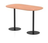 Italia 1800mm Poseur Boardroom Table Beech Top 1145mm High Black Leg