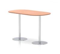 Italia 1800mm Poseur Boardroom Table Beech Top 1145mm High White Leg
