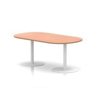Italia 1800mm Poseur Boardroom Table Beech Top 720mm High White Leg
