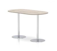 Italia 1800mm Poseur Boardroom Table Grey Oak Top 1145mm High White Leg