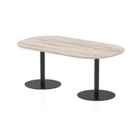 Italia 1800mm Poseur Boardroom Table Grey Oak Top 720mm High Black Leg