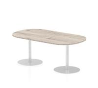 Italia 1800mm Poseur Boardroom Table Grey Oak Top 725mm High Leg