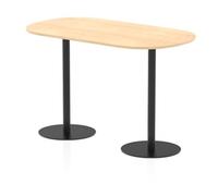 Italia 1800mm Poseur Boardroom Table Maple Top 1145mm High Black Leg