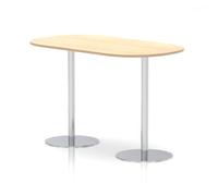 Italia 1800mm Poseur Boardroom Table Maple Top 1145mm High White Leg