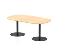 Italia 1800mm Poseur Boardroom Table Maple Top 720mm High Black Leg