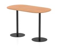 Italia 1800mm Poseur Boardroom Table Oak Top 1145mm High Black Leg