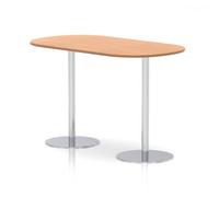 Italia 1800mm Poseur Boardroom Table Oak Top 1145mm High White Leg