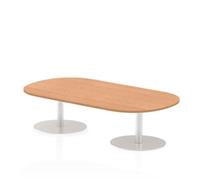 Italia 1800mm Poseur Boardroom Table Oak Top 475mm High Leg