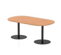 Italia 1800mm Poseur Boardroom Table Oak Top 720mm High Black Leg